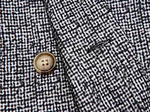Elegant Checkered Men's Knit Blazer Jacket Slim Fit Casual Long Sleeves Coat